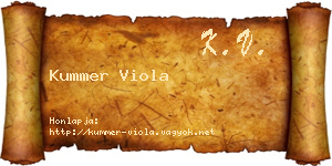 Kummer Viola névjegykártya